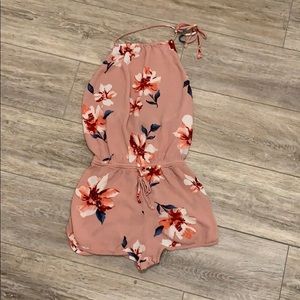 Lulus pink floral romper